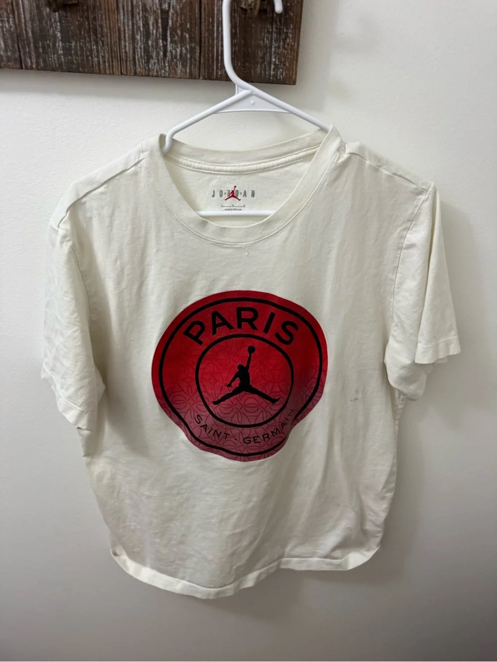 Jordan Tee with Red Jumpman and Gray Lettering